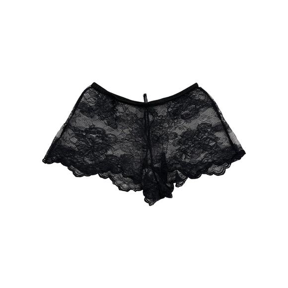 Gooseberry Intimates - You Sheer Lace Shorts in Black - Picture 3 of 5